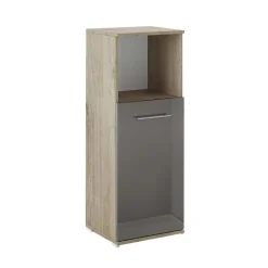 Garnero Arredamenti Cassettiere Ufficio|Cassettiera-Colonna bassa ufficio 40x106h cm 1 anta rovere antracite lucido Time B Rovere - Antracite
