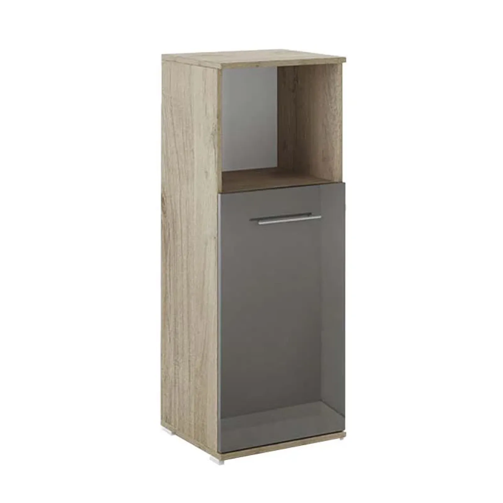 Garnero Arredamenti Cassettiere Ufficio|Cassettiera-Colonna bassa ufficio 40x106h cm 1 anta rovere antracite lucido Time B Rovere - Antracite