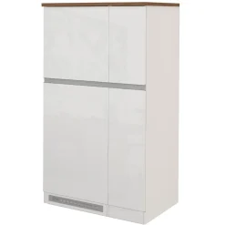 Garnero Arredamenti Scaffali E Dispense-Colonna frigo dispensa cucina 90x165h cm moderna bianco rovere Gourmet Bianco Lucido - Rovere