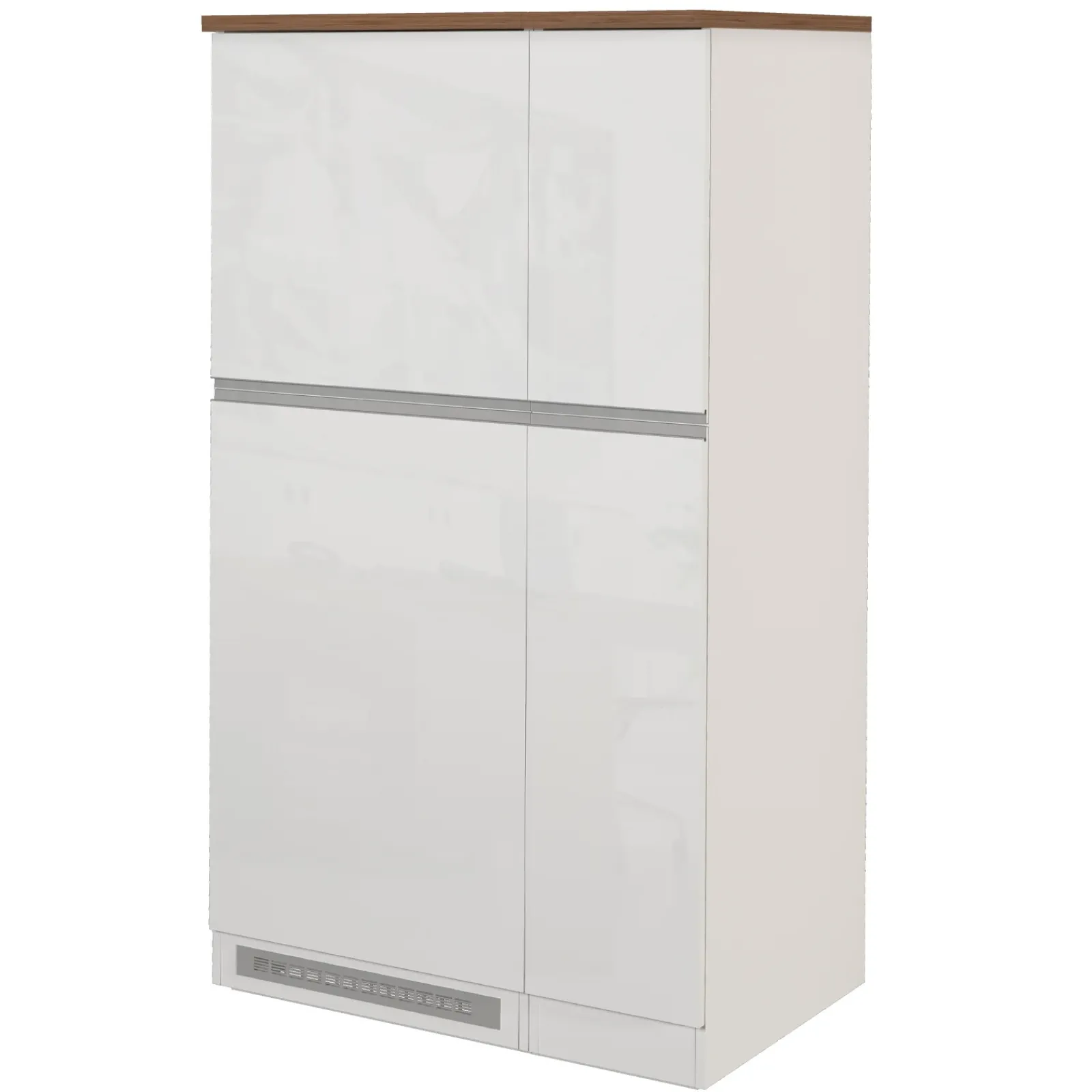 Garnero Arredamenti Scaffali E Dispense-Colonna frigo dispensa cucina 90x165h cm moderna bianco rovere Gourmet Bianco Lucido - Rovere