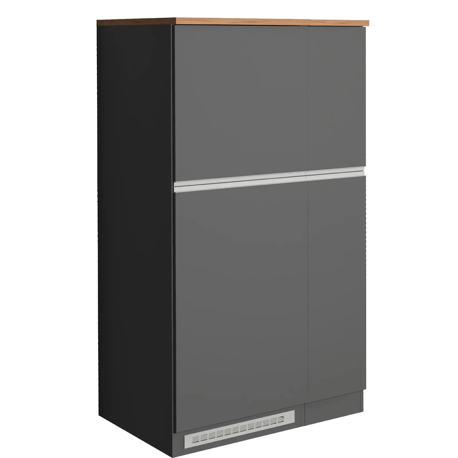 Garnero Arredamenti Scaffali E Dispense-Colonna frigo dispensa cucina 90x165h cm moderna antracite rovere Gourmet Antracite - Rovere