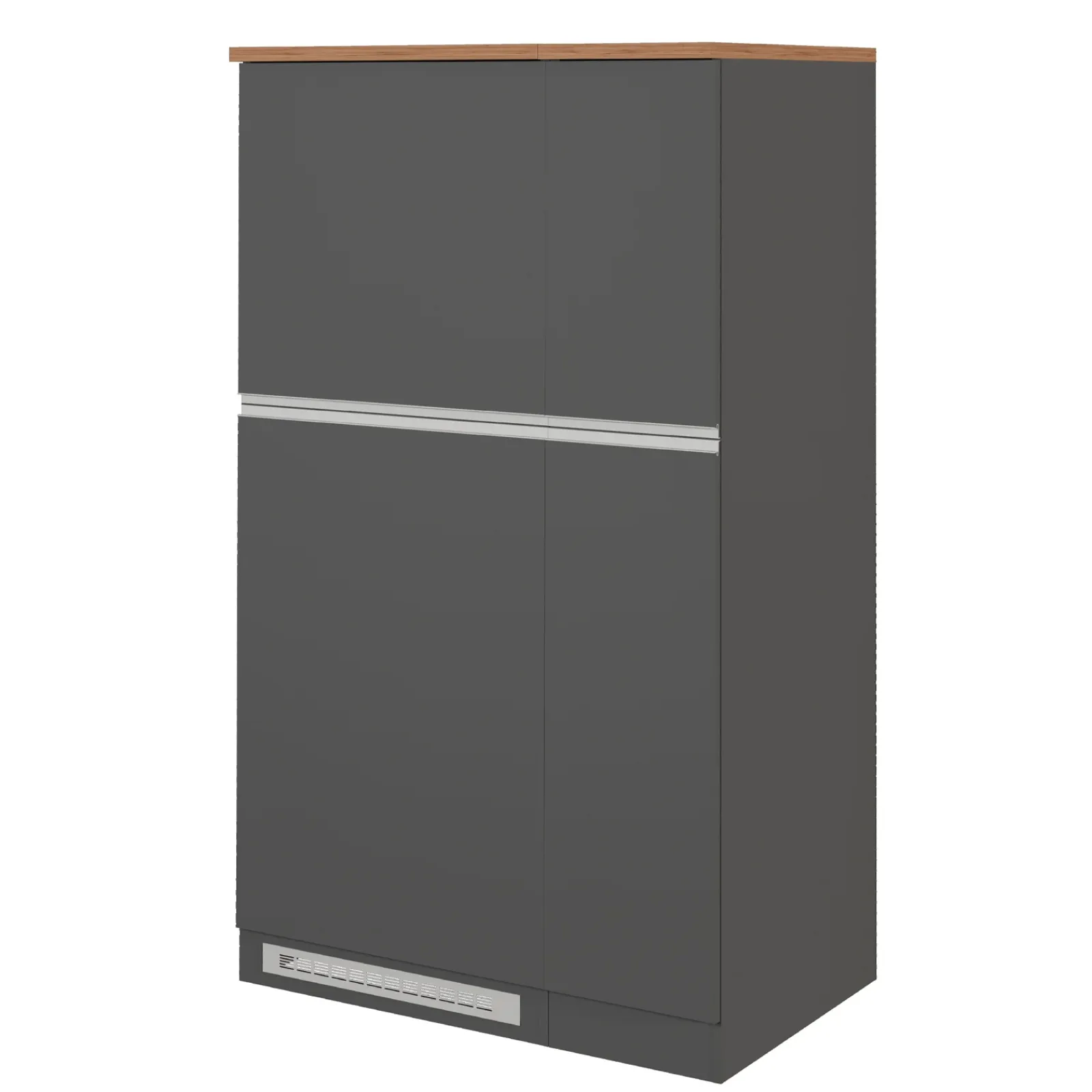 Garnero Arredamenti Scaffali E Dispense-Colonna frigo dispensa cucina 90x165h cm moderna antracite rovere Gourmet Antracite - Rovere