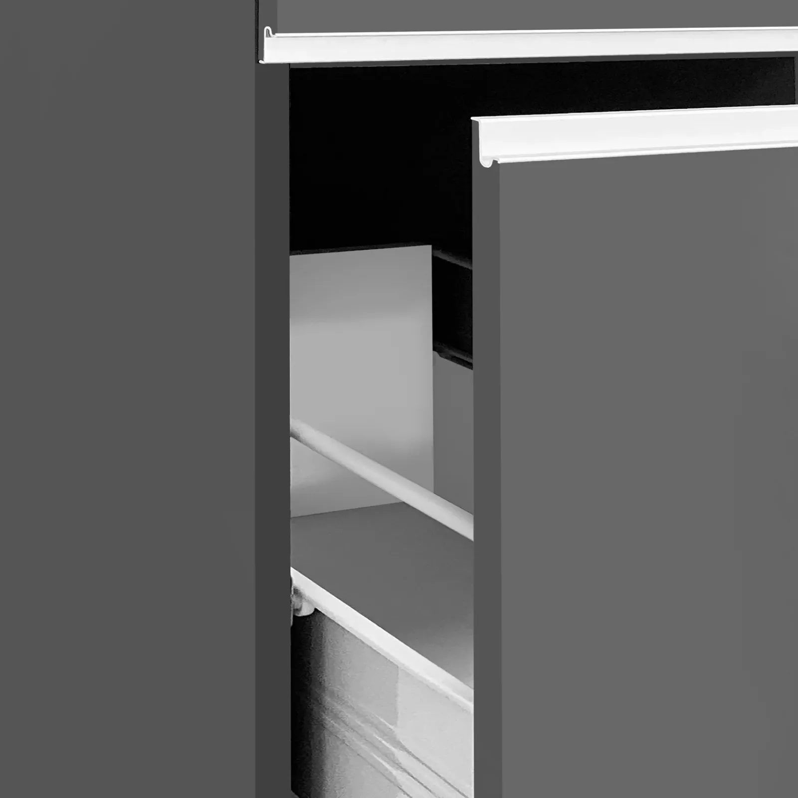 Garnero Arredamenti Scaffali E Dispense-Colonna frigo dispensa cucina 90x165h cm moderna antracite rovere Gourmet Antracite - Rovere