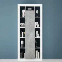 Garnero Arredamenti Librerie|Librerie-Colonna libreria 95x217h cm 1 anta bianco cemento Trilogy Bianco Opaco - Cemento