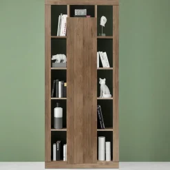 Garnero Arredamenti Credenza Alta-Colonna libreria 95x217h cm 1 anta  rovere scuro Trilogy Noce