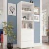 Garnero Arredamenti Credenza Alta-Colonna soggiorno 60x178h cm 3 cassetti 3 vani a giorno bianco Eindhoven