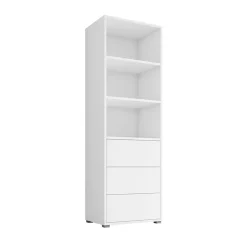 Garnero Arredamenti Credenza Alta-Colonna soggiorno 60x178h cm 3 cassetti 3 vani a giorno bianco Eindhoven