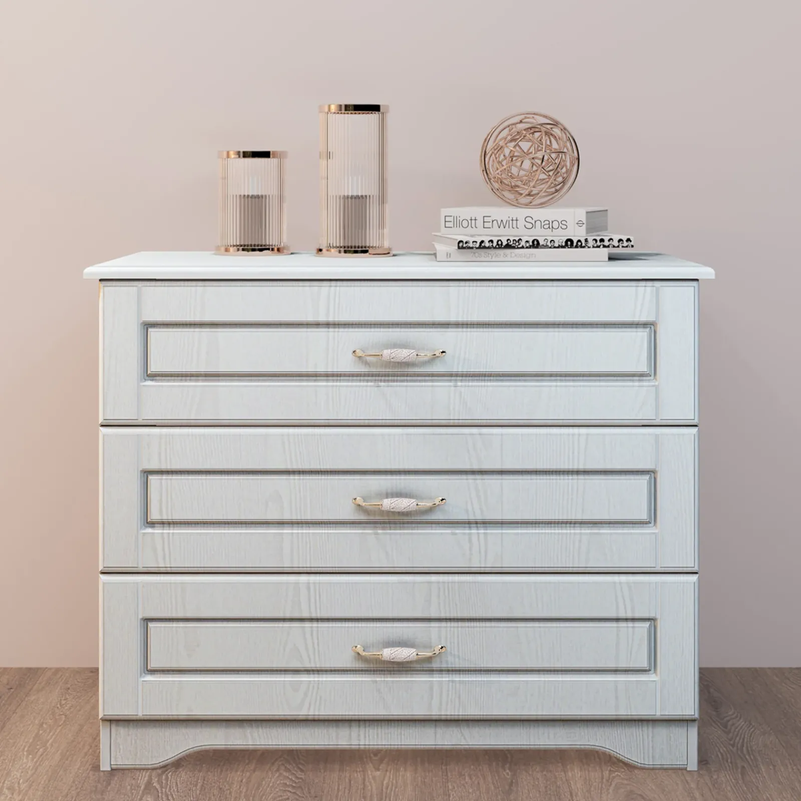 Garnero Arredamenti Comò|Comò-Comò classico 99x78h cm 3 cassetti bianco opaco Friuli