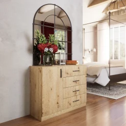 Garnero Arredamenti Comò Cameretta|Comò-Comò 100x91h cm 1 anta con cassetti Piero Rovere Rustico