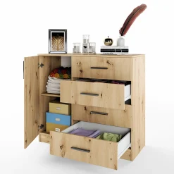 Garnero Arredamenti Comò Cameretta|Comò-Comò 100x91h cm 1 anta con cassetti Piero Rovere Rustico