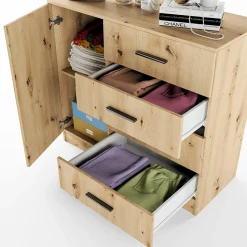 Garnero Arredamenti Comò Cameretta|Comò-Comò 100x91h cm 1 anta con cassetti Piero Rovere Rustico