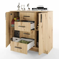 Garnero Arredamenti Comò|Comò-Comò 100x91h cm 2 ante con cassetti moderno Marian Rovere Rustico