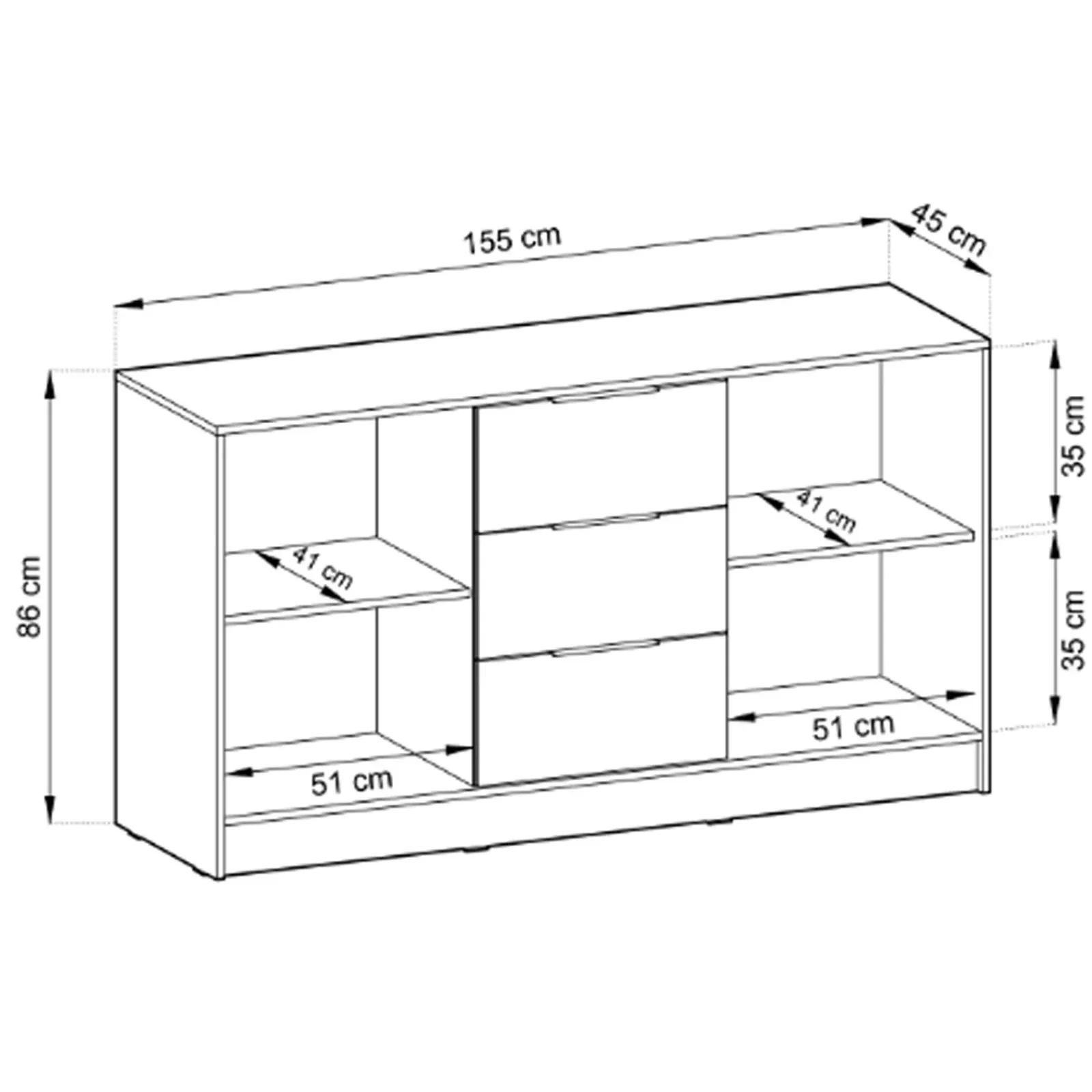 Garnero Arredamenti Comò|Comò-Comò 155x86h cm 2 ante con cassetti moderno cashmere Miller Beige