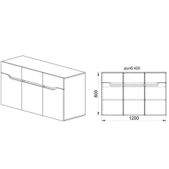 Garnero Arredamenti Comò Cameretta|Comò-Comò 120x81h cm 3 ante moderno bianco lucido Twilight