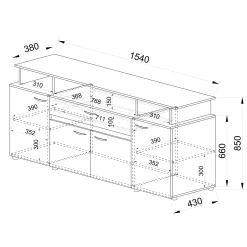 Garnero Arredamenti Comò|Comò-Comò 154x85h cm 4 ante moderno in Pippo Rovere Rustico