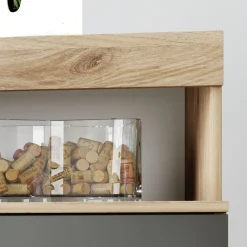 Garnero Arredamenti Comò Cameretta|Comò-Comò 120x90h cm 3 cassetti moderno rovere antracite lucido Senna