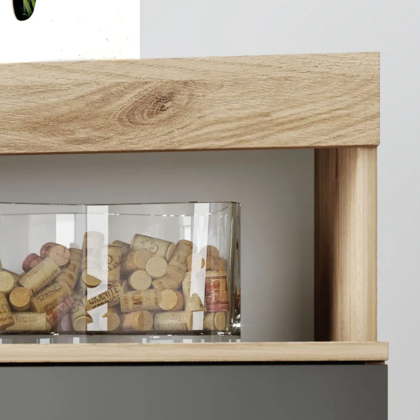 Garnero Arredamenti Comò Cameretta|Comò-Comò 120x90h cm 3 cassetti moderno rovere antracite lucido Senna