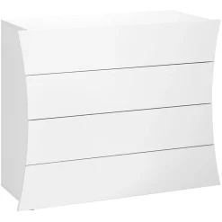 Garnero Arredamenti Comò Cameretta|Comò-Comò 98x82h cm 4 cassetti moderno bianco lucido Neve