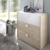 Garnero Arredamenti Comò Cameretta|Comò-Comò 81x81h cm 3 cassetti moderno rovere bianco Cairo