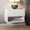 Garnero Arredamenti Comodini Cameretta|Comò-Comodino sospeso 45x32h cm con cassetto bianco Frog