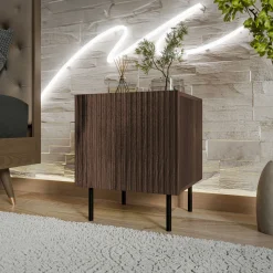 Garnero Arredamenti Comodini|Comò-Comodino 45x53h cm 1 anta noce cannettato Gabiot