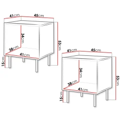Garnero Arredamenti Comodini|Comò-Comodino 45x53h cm 1 anta noce cannettato Gabiot