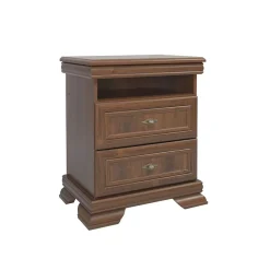 Garnero Arredamenti Comodini|Comò-Comodino 58x68h cm 2 cassetti  arte povera quercia Kelly Noce