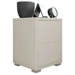 Garnero Arredamenti Comodini|Comò-Comodino 30x38h cm 2 cassetti moderni Eindhoven Beige