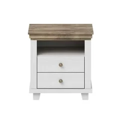Garnero Arredamenti Comodini Cameretta|Comò-Comodino 52x54h cm 2 cassetti moderno quercia Texel Bianco Frassinato