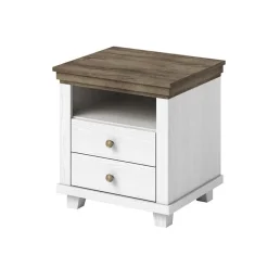 Garnero Arredamenti Comodini Cameretta|Comò-Comodino 52x54h cm 2 cassetti moderno quercia Texel Bianco Frassinato