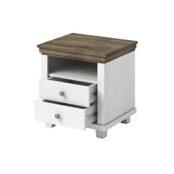 Garnero Arredamenti Comodini Cameretta|Comò-Comodino 52x54h cm 2 cassetti moderno quercia Texel Bianco Frassinato