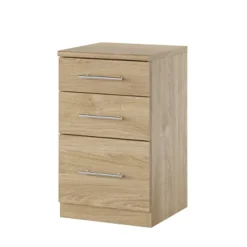 Garnero Arredamenti Comodini Cameretta|Comò-Comodino 37x63h cm 3 cassetti design Dogliani Rovere