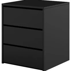 Garnero Arredamenti Comodini|Comò-Comodino 50x60h cm 3 cassetti nero Ombra Nero Opaco