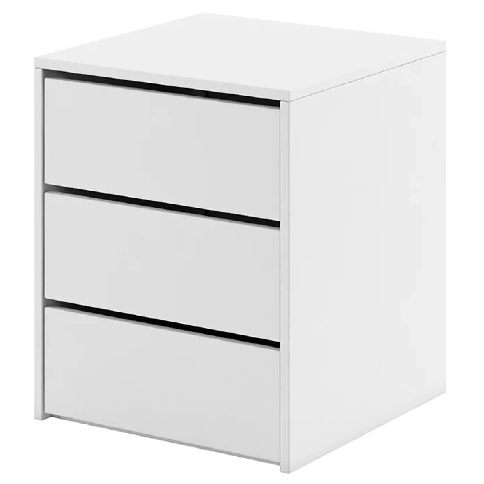 Garnero Arredamenti Comodini|Comò-Comodino 50x60h cm 3 cassetti Ombra Bianco Opaco