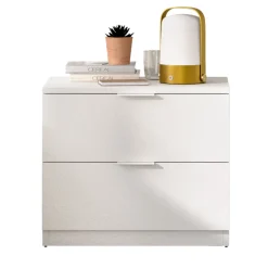 Garnero Arredamenti Comodini|Comò-Comodino 46x50h cm 2 cassetti bianco opaco Manuel