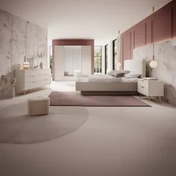 Garnero Arredamenti Comodini|Comò-Comodino 63x55h cm 2 cassetti cannettato Ramis Beige