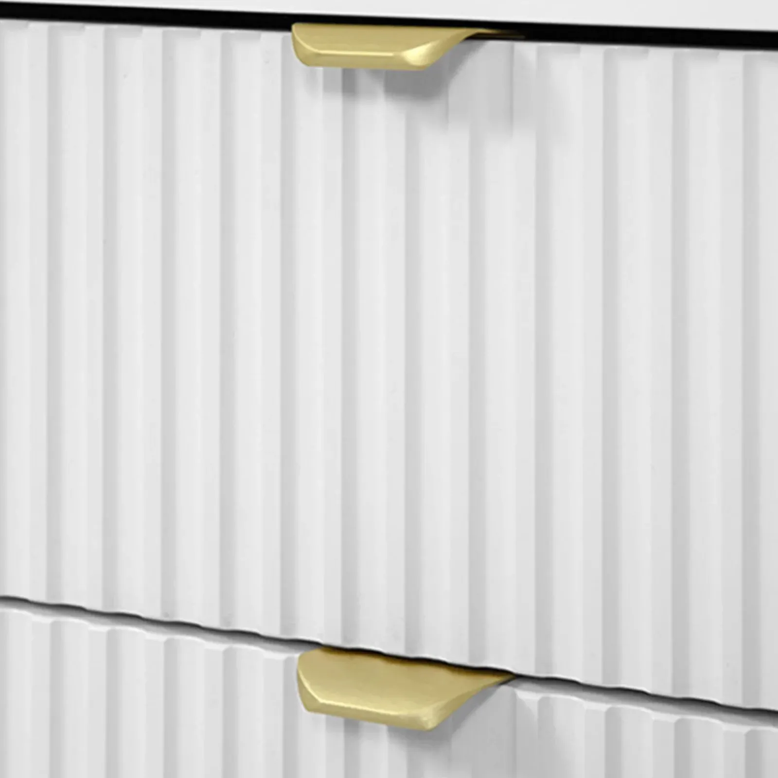 Garnero Arredamenti Comodini|Comò-Comodino 35x40h cm 2 cassetti cannettato bianco Athena Bianco Opaco