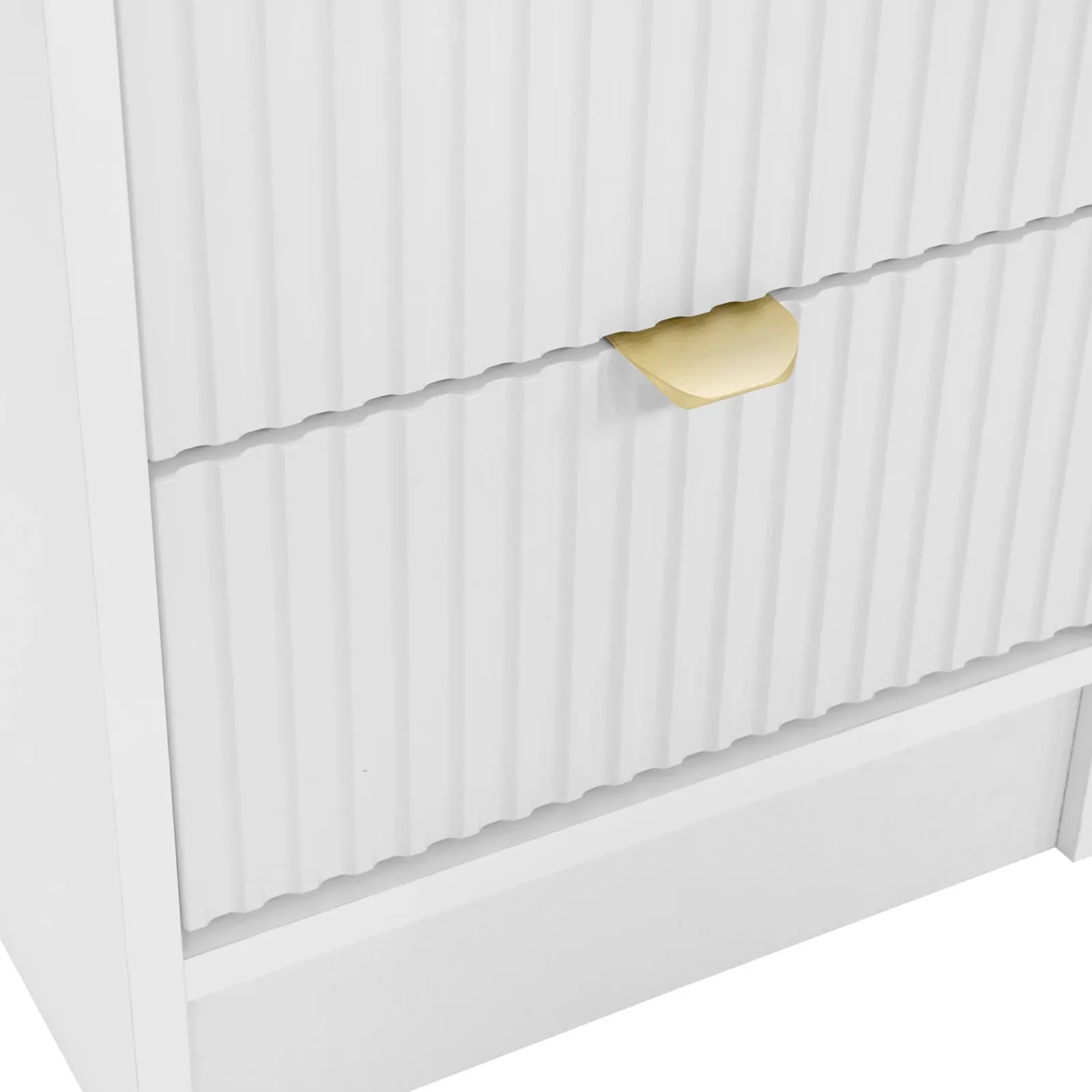 Garnero Arredamenti Comodini|Comò-Comodino 35x40h cm 2 cassetti cannettato bianco Athena Bianco Opaco