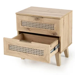 Garnero Arredamenti Comodini|Comò-Comodino 50x52h cm 2 cassetti moderno rovere Sombra