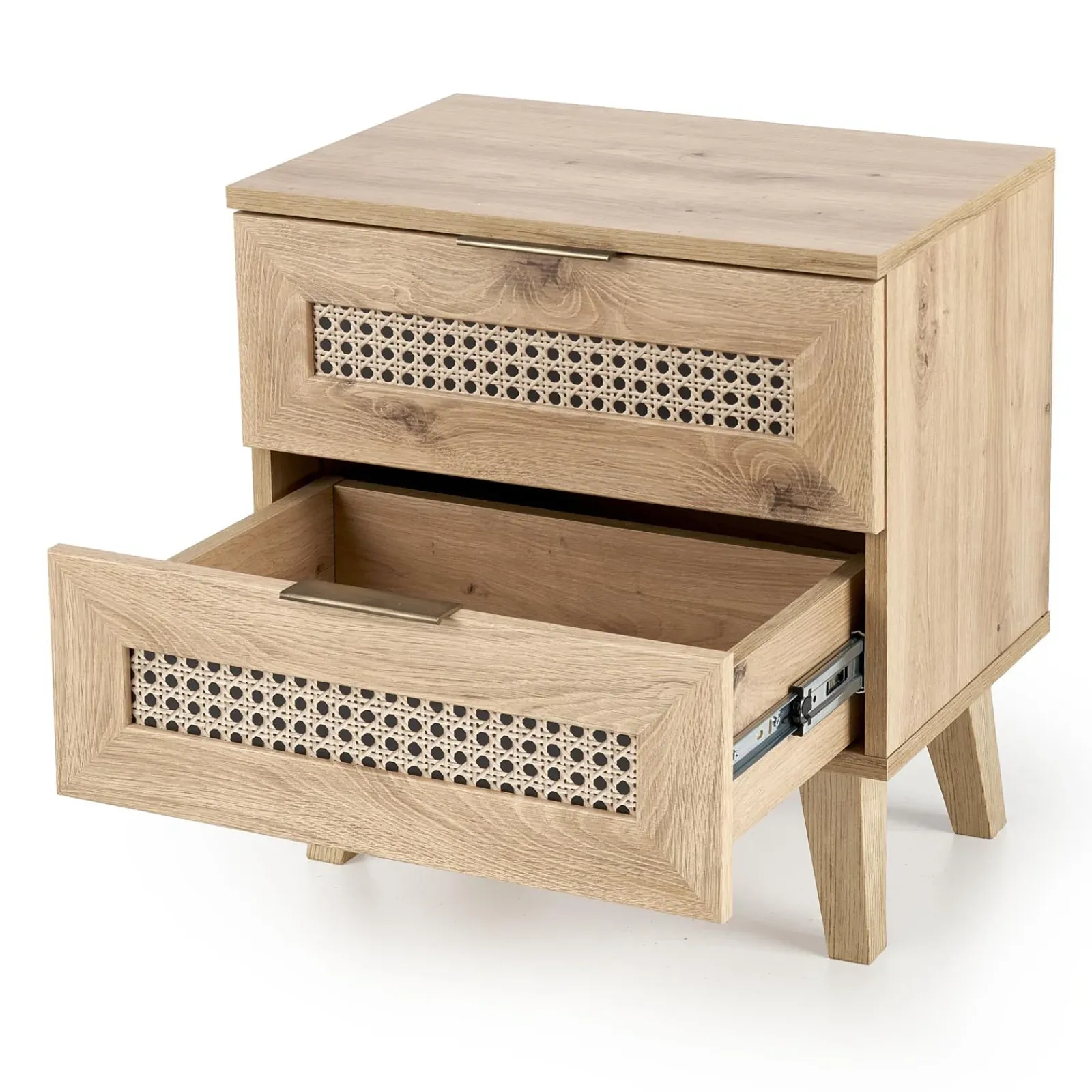 Garnero Arredamenti Comodini|Comò-Comodino 50x52h cm 2 cassetti moderno rovere Sombra