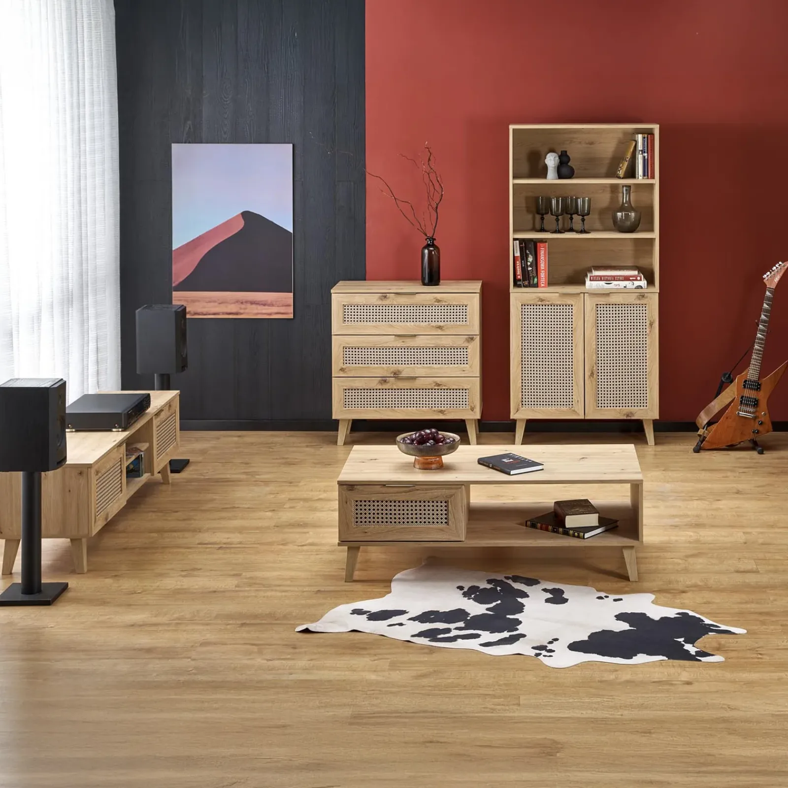 Garnero Arredamenti Comodini|Comò-Comodino 50x52h cm 2 cassetti moderno rovere Sombra