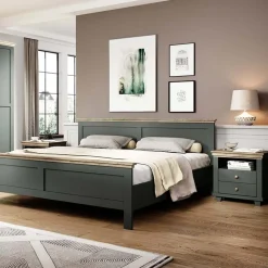 Garnero Arredamenti Comodini Cameretta|Comò-Comodino 52x54h cm 2 cassetti moderno quercia Texel Verde