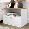 Garnero Arredamenti Comodini|Comò-Comodino 62x48h cm 1 cassetto bianco rovere Relaxio