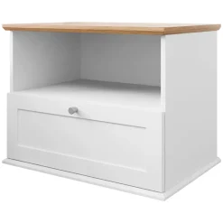 Garnero Arredamenti Comodini|Comò-Comodino 62x48h cm 1 cassetto bianco rovere Relaxio
