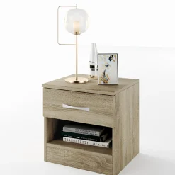 Garnero Arredamenti Comodini Cameretta|Comò-Comodino 40x41h cm 1 cassetto sonoma Selvaggia Gihome® Rovere