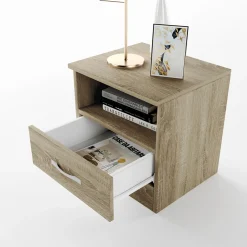 Garnero Arredamenti Comodini Cameretta|Comò-Comodino 40x41h cm 1 cassetto sonoma Selvaggia Gihome® Rovere