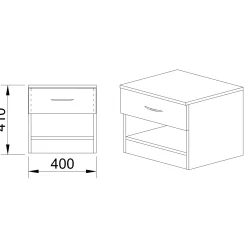 Garnero Arredamenti Comodini Cameretta|Comò-Comodino 40x41h cm 1 cassetto sonoma Selvaggia Gihome® Rovere