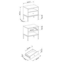 Garnero Arredamenti Comodini Cameretta|Comò-Comodino 54x56h cm 1 cassetto moderno notte Glory Blu