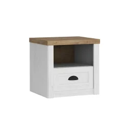 Garnero Arredamenti Comodini Cameretta|Comò-Comodino 51x45h cm 1 cassetto 1 vano bianco frassinato rovere Provenza