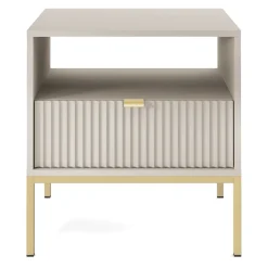 Garnero Arredamenti Comodini|Comò-Comodino 54x56h cm 1 cassetto moderno Alisa Beige